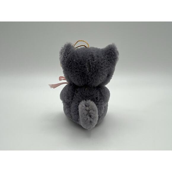 Dakin & Co. 1985 Miniature 3" Gray Plush Bear Ornament Figurine Moveable Joints - Picture 4 of 8